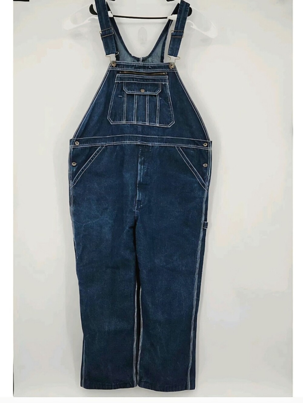 Mens Real Work Wear Denim Bib Overalls Relaxed Fit Blue 44W 30L Outdoor Mechanic